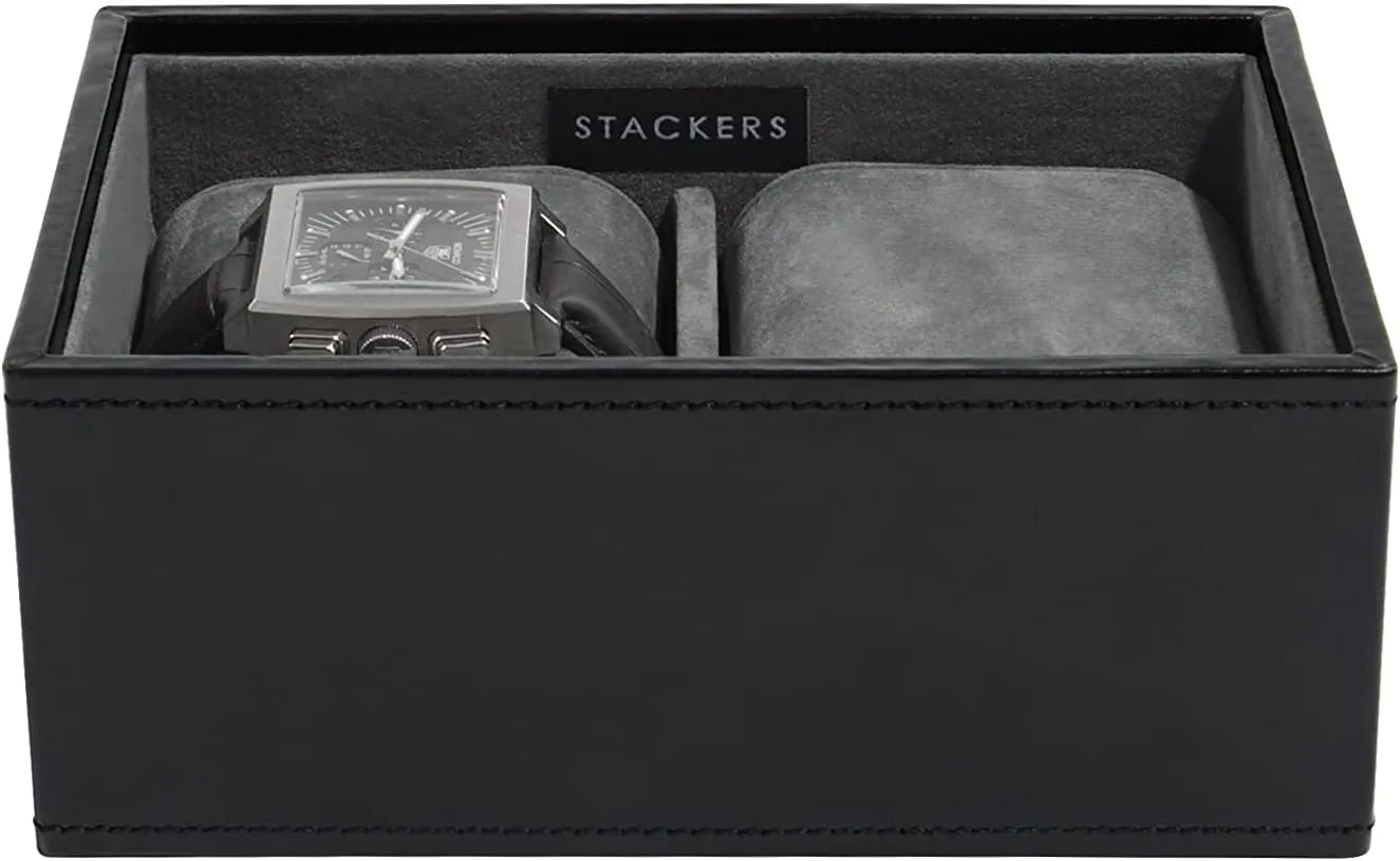 Black Mini Watch with Grey cease joy musician deport rental Velvet Finish Lining Men's Executive 