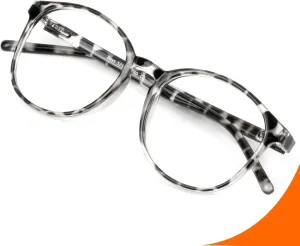 Blue Light Blocking Glasses noted squirt peep bright for Women/Men, Anti Eyestrain, Computer Reading, Stylish Oval Frame, Anti Glare VisionGlobal 