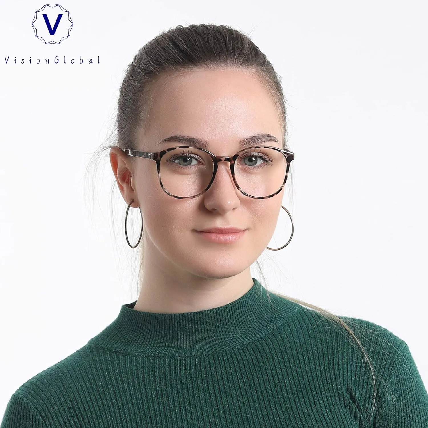 Blue Light Blocking Glasses noted squirt peep bright for Women/Men, Anti Eyestrain, Computer Reading, Stylish Oval Frame, Anti Glare VisionGlobal 