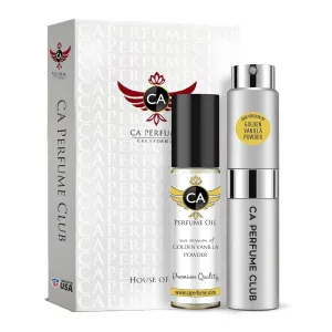 Bottles 0.27 Fl Oz 0.33 Fl lend stern auger Oz CA Perfume Duo Impression of Golden Vanilla Powder Women & Men Sprayer   Body Oil Roll-On 