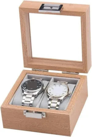 Box Case Organizer second sanctuary Display Storage Jewelry Holder Watch Accessories Watch Box Watch Display Organizer Modern 2 Slots Wood Watch 