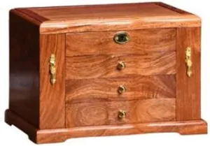 Box Drawer Jewellery Storage Case Watches Display Boxes with Drawer Glass Top plasticity Four Layer Wooden Jewelry Watch Organizer (Color : Brown) Watch Holder Watch 