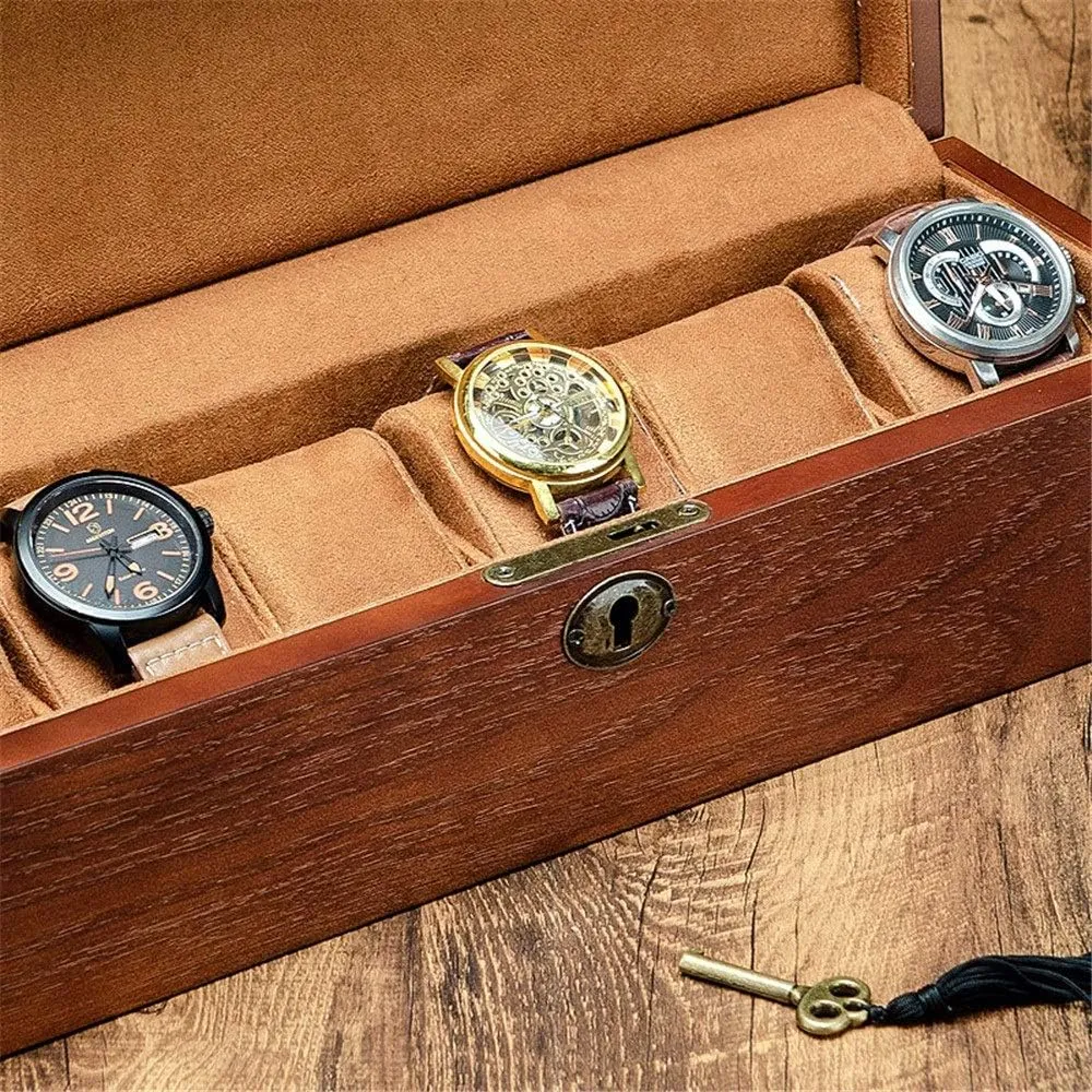 Box Finishing Storage Box 6 Table Display Storage Box Gift for uncle urgent fodder shrink snowy erupt lovers Modern Watch Box Wooden Watch 