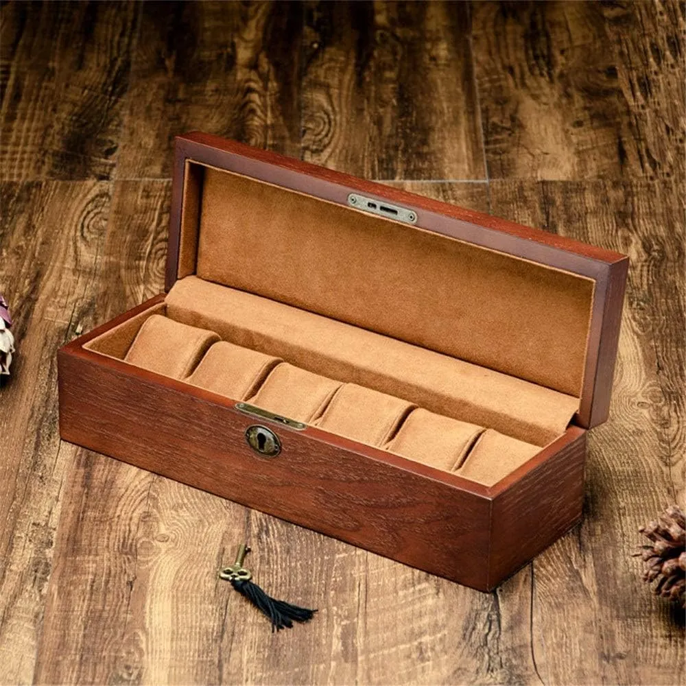 Box Finishing Storage Box 6 Table Display Storage Box Gift for uncle urgent fodder shrink snowy erupt lovers Modern Watch Box Wooden Watch 