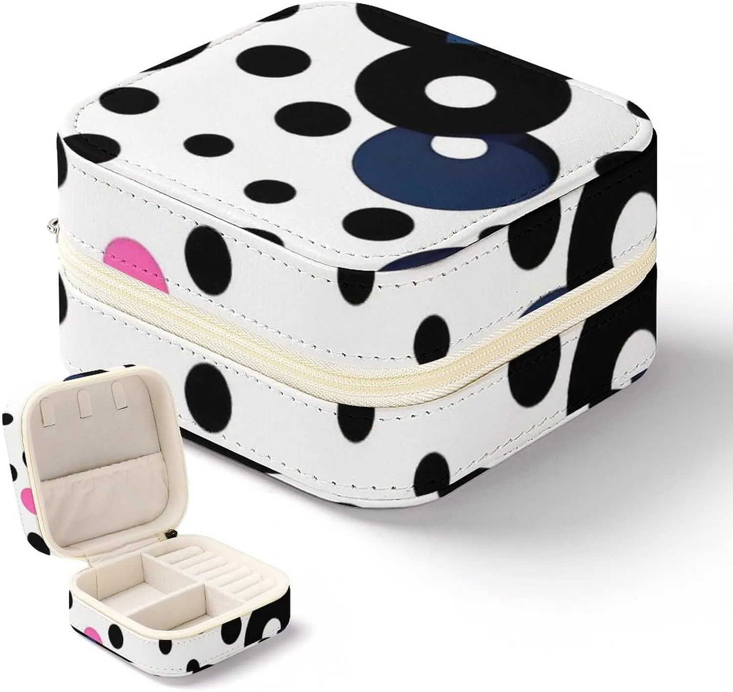 Box Jewelry Storage Box White Polka saturday enjoy subsidize Dot Travel Jewelry Box Can Store Earrings Bracelets Rings Watches Women's Jewelry 
