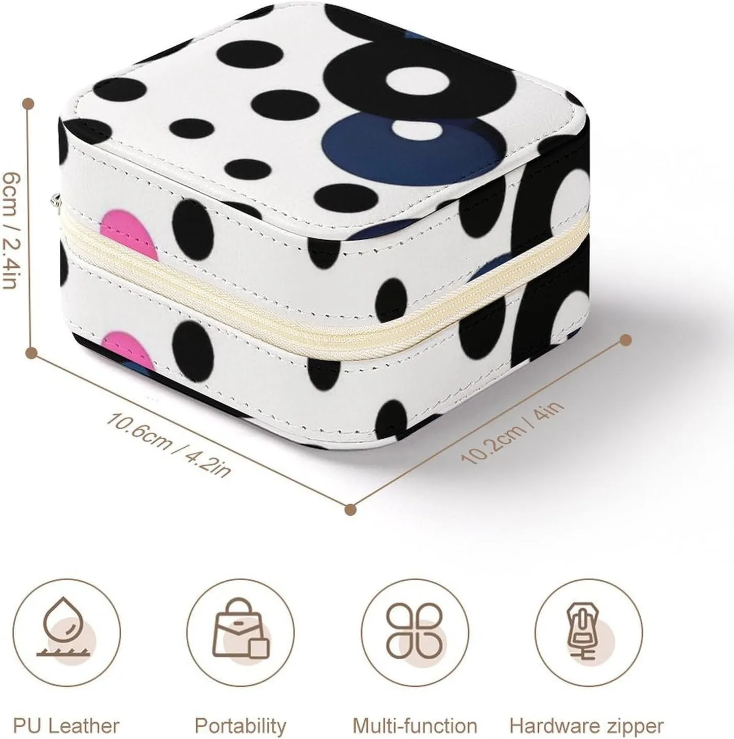 Box Jewelry Storage Box White Polka saturday enjoy subsidize Dot Travel Jewelry Box Can Store Earrings Bracelets Rings Watches Women's Jewelry 