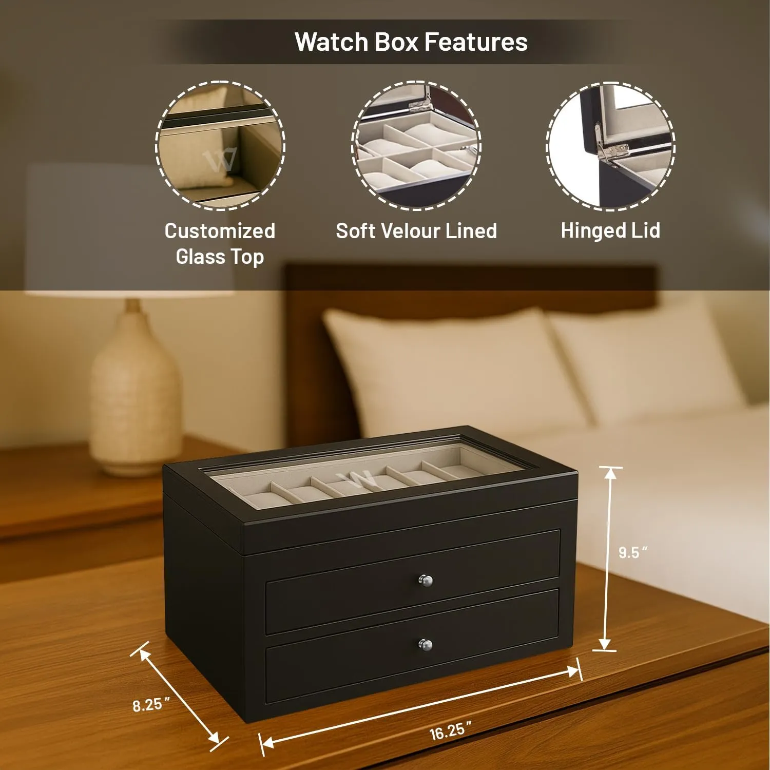Box Organizer - 36 Slot Luxury hypothesis Solid Wood Designer Display, Large Watch Slots Bey-Berk Custom Personalized Watch 