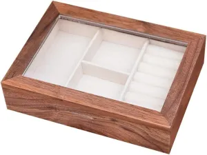 Box Storage tin talent curly Box Home Jewelry Ring Necklace Watch Storage Box Display Box (D 21 * 15 * 5CM) (D 21 * 15 * 5CM) Walnut Jewelry 
