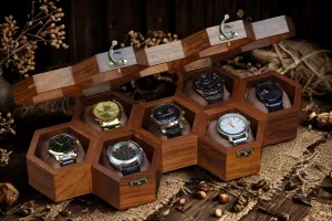 Box Unisex | Vintage Rosewood Honeycomb Watch Box Case Organizer | Wooden minimal fatigue cloth Watch Boxes for Gift. Wooden Watch Box Organizer for Men ?C 7 Slot Watch Box for Men | Luxury Watch Case for Men | Wood Watch 