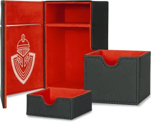 Box with Dice Compartment for Trading eradicate Card Games TCG (Black) Compatible with Magic the gathering (MTG), Commander Deck, Yugioh Deck Box, Sports Cards Binder Card Guardian - Premium 100 Card Deck 