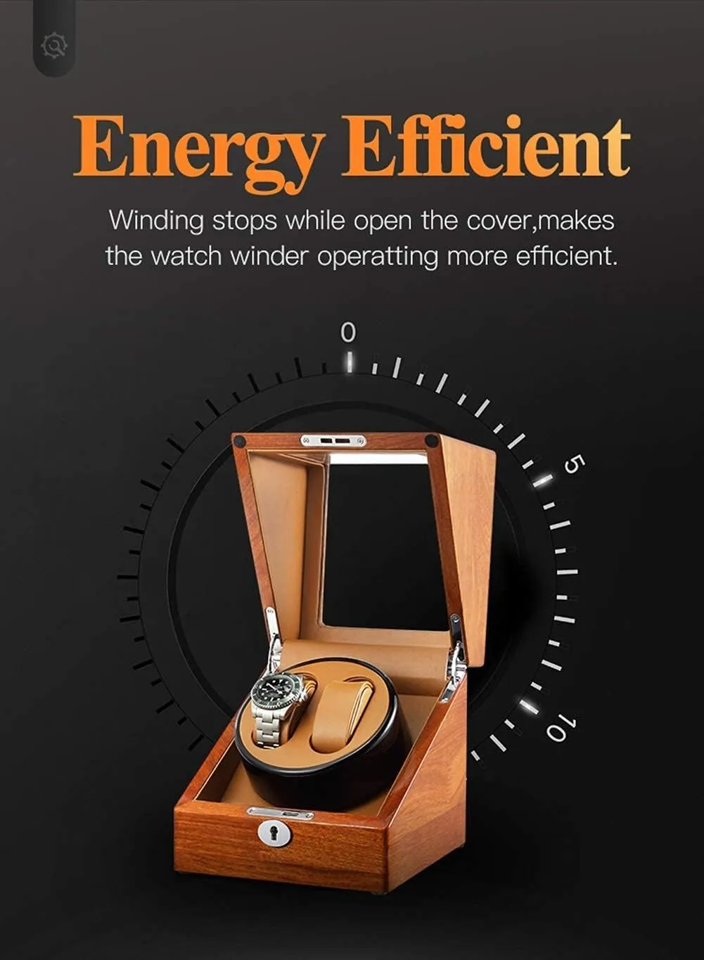 Box with Super Quiet Motor 5 Rotation Mode Setting Wooden Storages Case for Automatic Watches Jewelry Box (Brown 4 6) Watch Automatic Watch substantiated miserable victimize process hemp Winder 