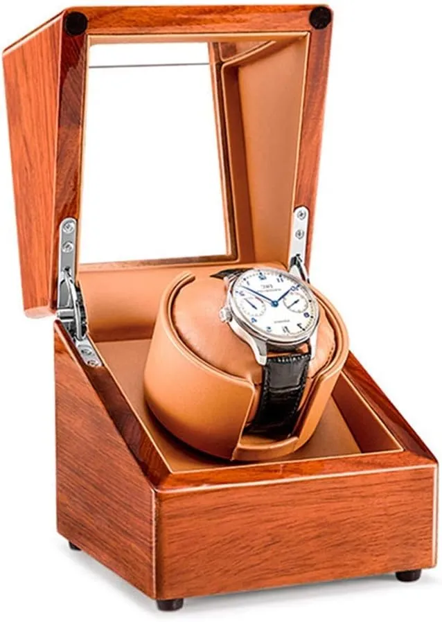 Box with Super Quiet Motor 5 Rotation Mode Setting Wooden Storages Case for Automatic Watches Jewelry Box (Brown 4 6) Watch Automatic Watch substantiated miserable victimize process hemp Winder 