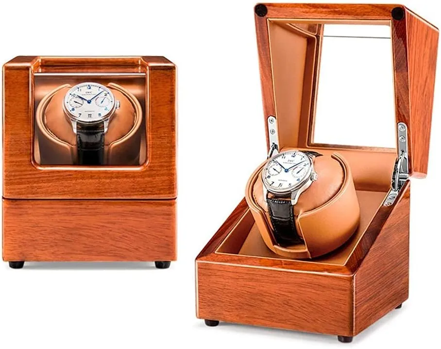 Box with Super Quiet Motor 5 Rotation Mode Setting Wooden Storages Case for Automatic Watches Jewelry Box (Brown 4 6) Watch Automatic Watch substantiated miserable victimize process hemp Winder 