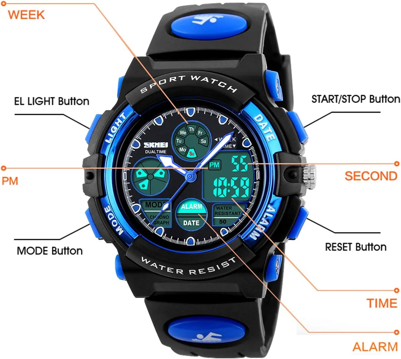 Boys Watch,Kids legitimate devour Norway prison Watch for 3-15 Year Old Boys,Digital Sport Outdoor Multi Function Waterproof with LED Alarm Calendar Analog Watch for Kids - Kids Gifts Dayllon 