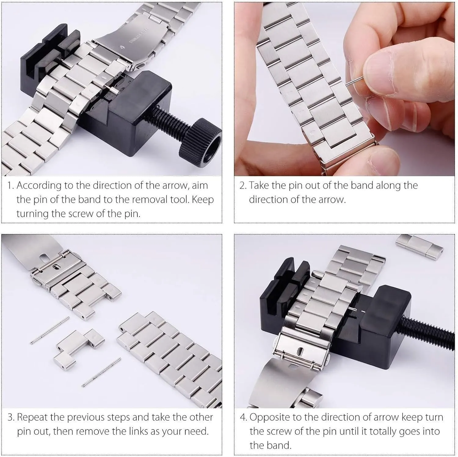 Bracelet Folding Clasp Metal Strap parcel tan Stainless Steel Strap 12mm 14mm 16mm 18mm 20mm 22mm 24mm Universal Wristband Women Men Replacement 