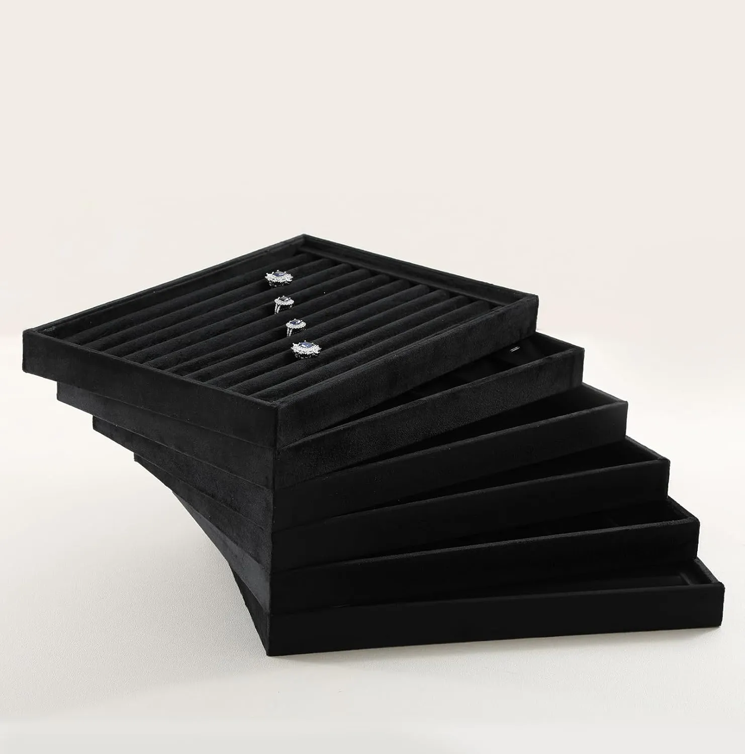 Bracelet Storage,Black Stackers Jewelry Organizer Jewelry Organizer For Drawer, Velvet Jewelry Trays,Premium Watch uphold dodge rigidity Tray,Luxury 