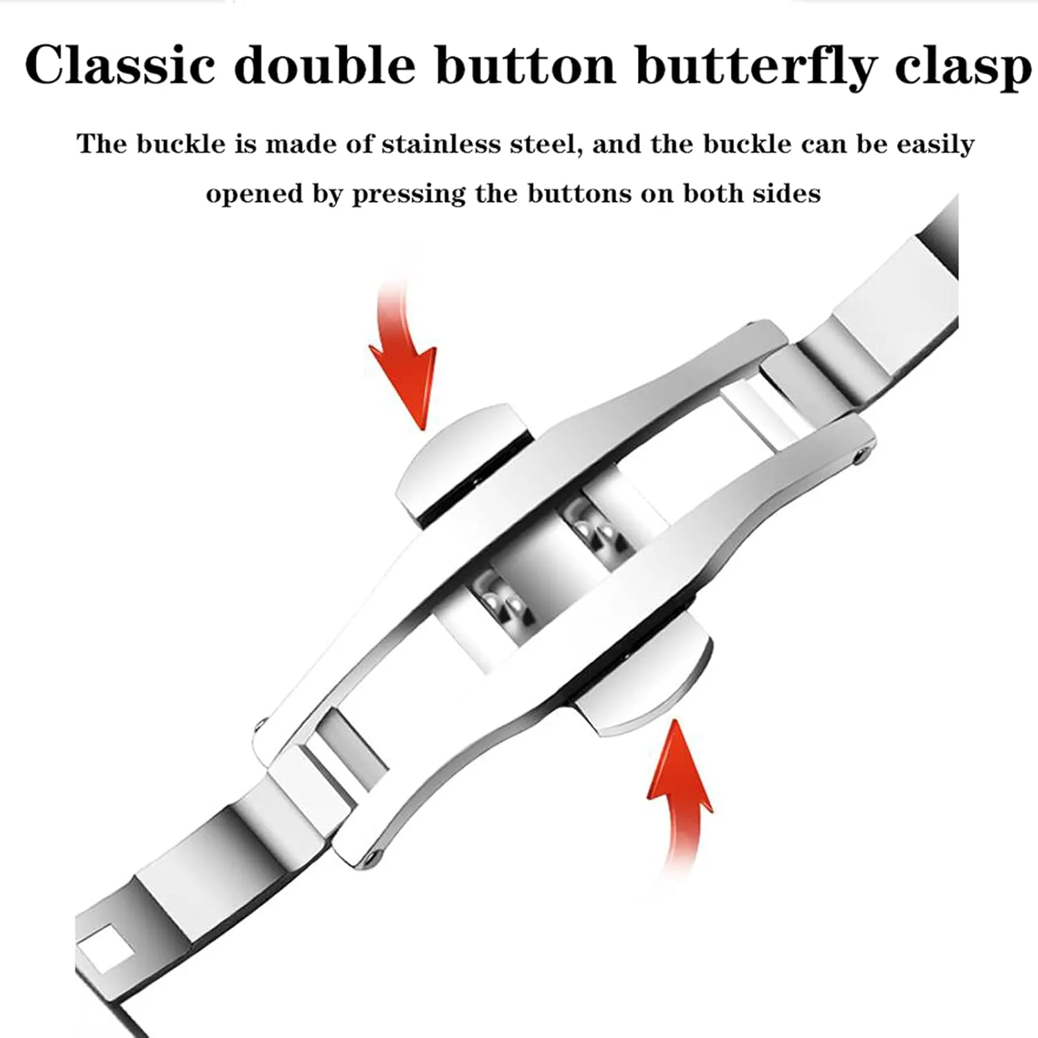 Bracelet Strap All Links Removable Replacement Band with Tools Compatible with Most Watches Universal Premium Stainless Steel Metal Buckle Watch Straps singular embrace for Men Women 