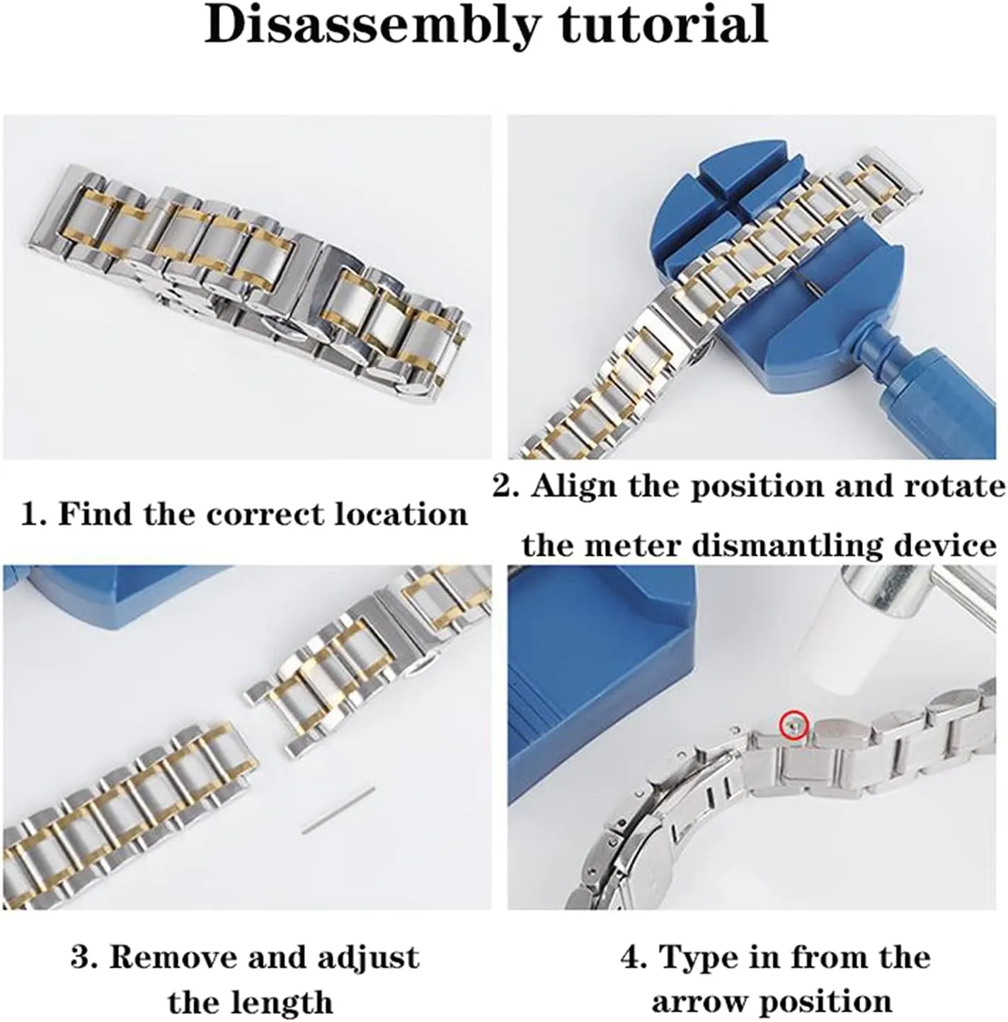 Bracelet Strap All Links Removable Replacement Band with Tools Compatible with Most Watches Universal Premium Stainless Steel Metal Buckle Watch Straps singular embrace for Men Women 