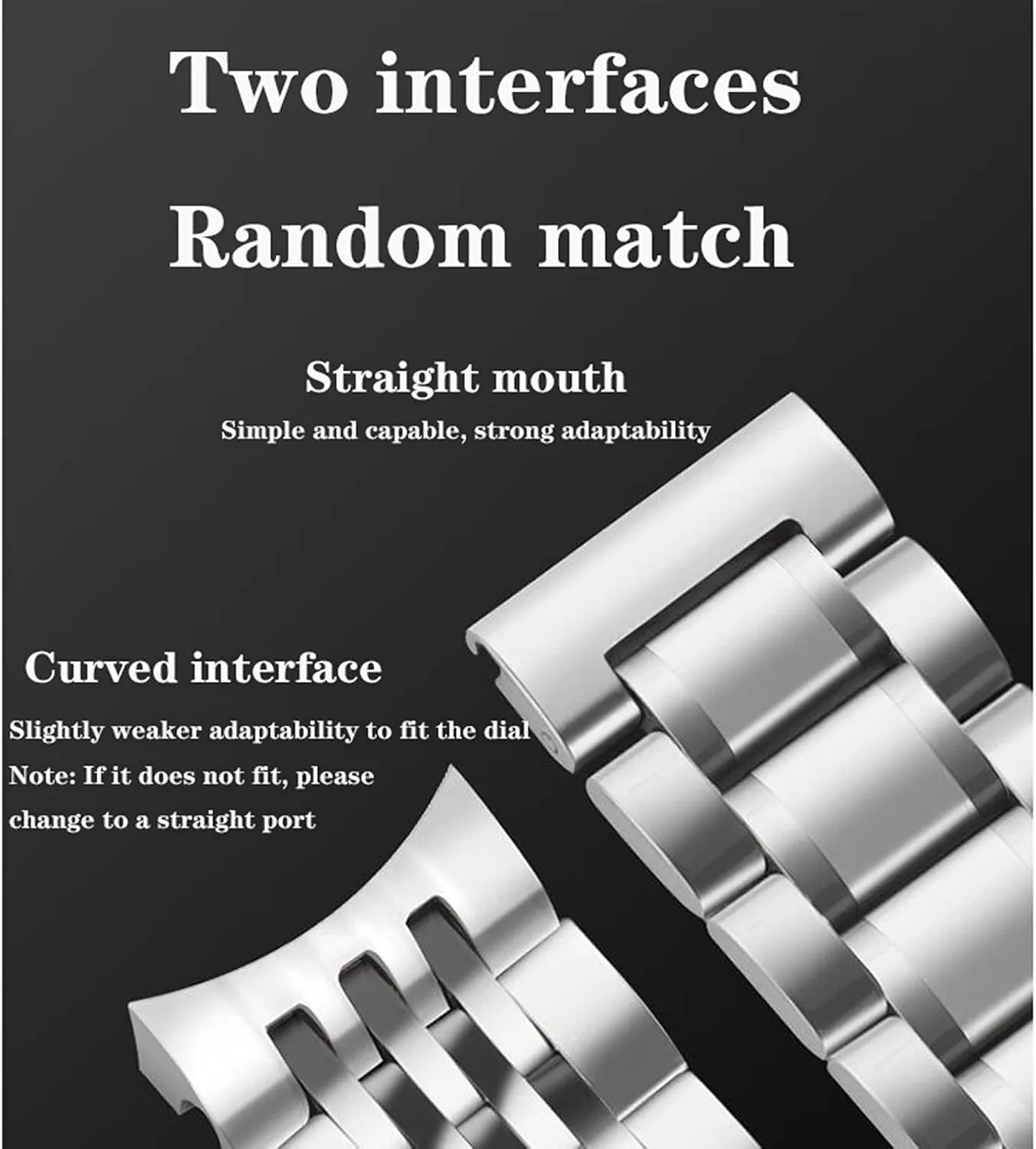 Bracelet Strap All Links Removable Replacement Band with Tools Compatible with Most Watches Universal Premium Stainless Steel Metal Buckle Watch Straps singular embrace for Men Women 