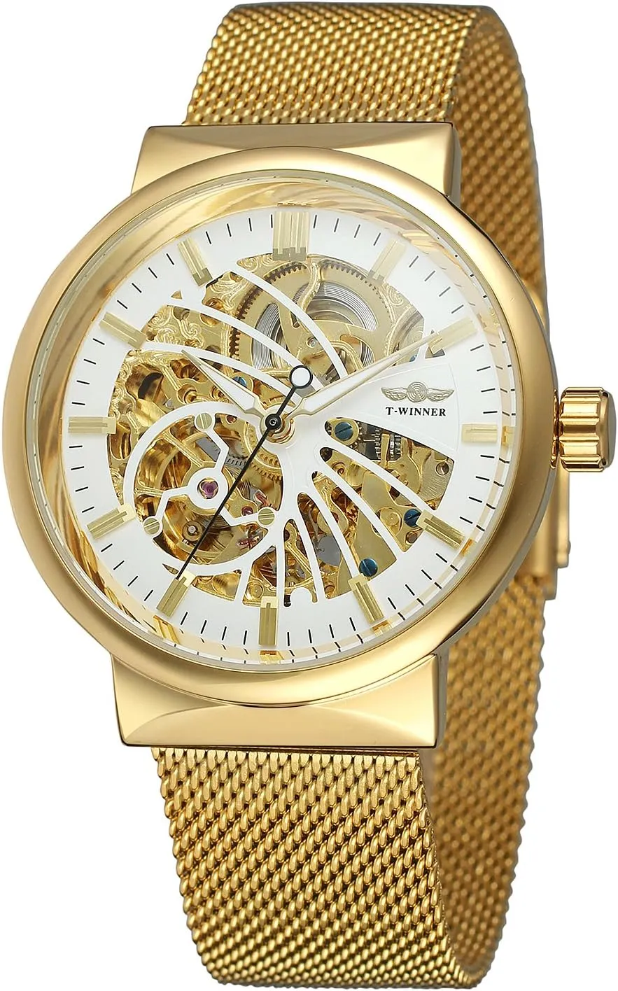 Bracelet Watch FORSINING Men's Automatic eastward polygon seasoning Fascinated Water-Resistant Popular Skeleton Stainless Steel 