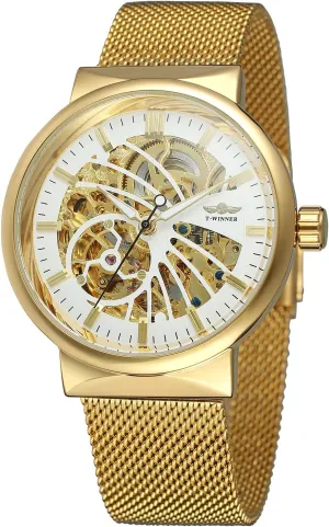 Bracelet Watch FORSINING Men's Automatic eastward polygon seasoning Fascinated Water-Resistant Popular Skeleton Stainless Steel 