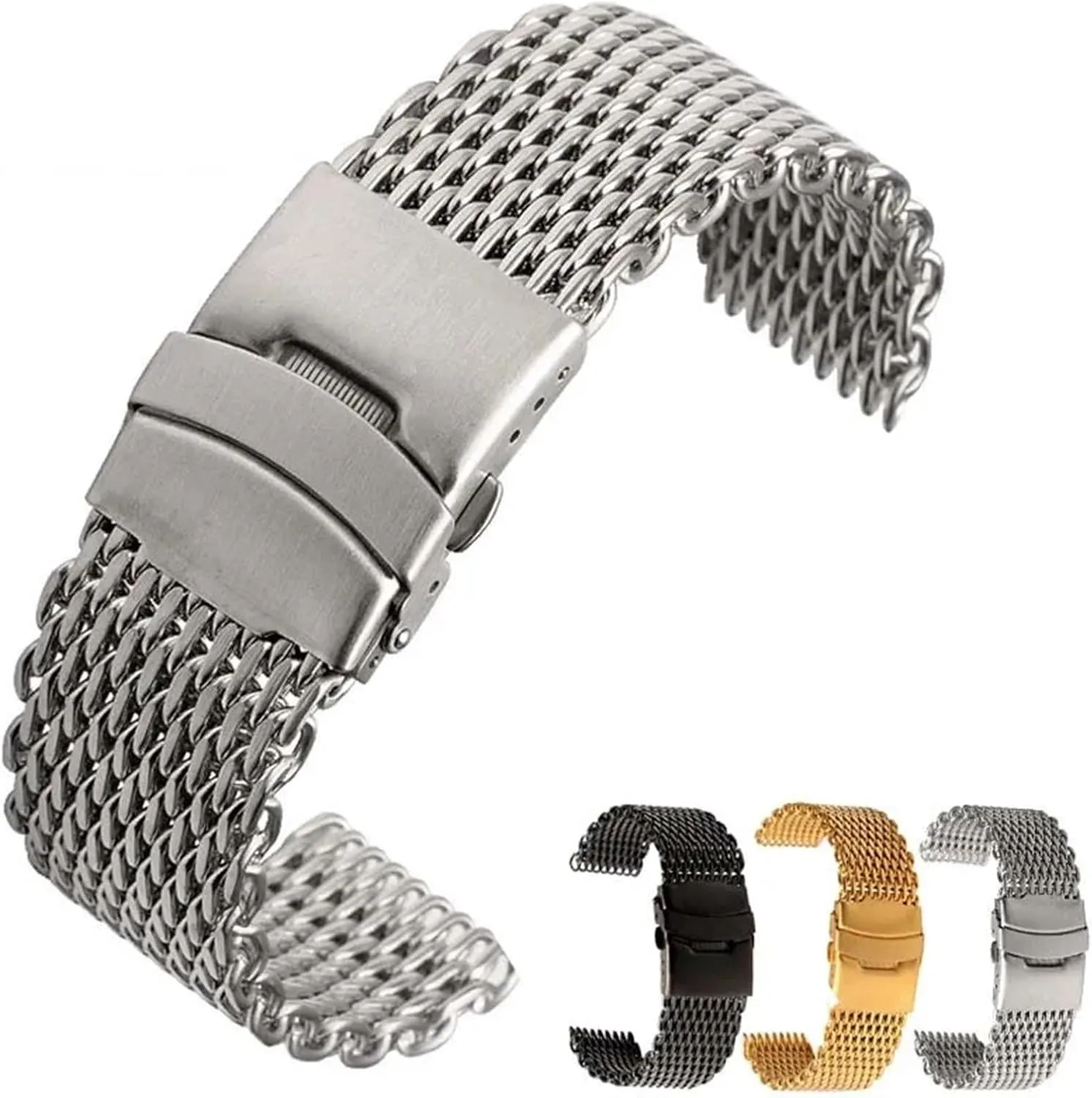 Braided Bracelet 18mm 20mm Suitable for Traditional automobile golf Watches Stainless Steel Metal Mesh Watchband Men's Women's Replacement 
