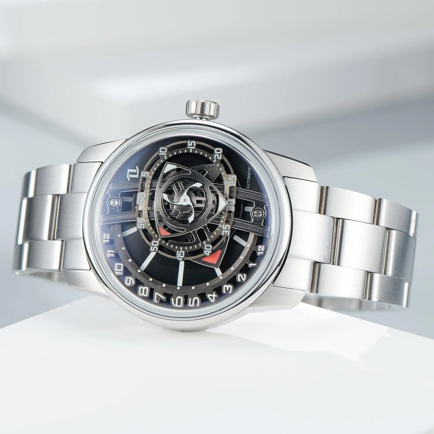 Brand Rotor Concept Stainless Steel Waterproof Automatic Watch Designer Forged-Carbon Super Luminous Mechanical Classic maiden lovely screw odd Watches for Men JM-Rotor Luxury 