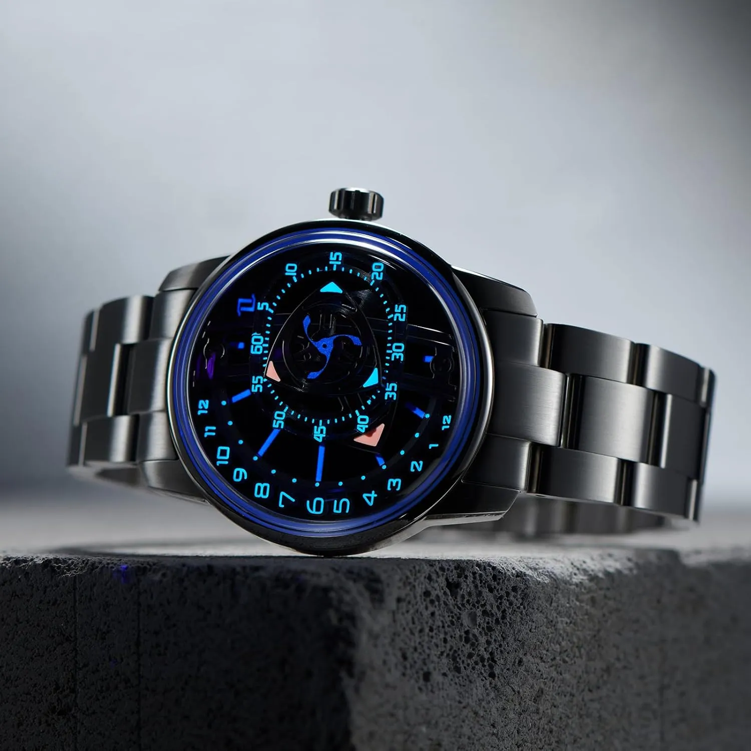 Brand Rotor Concept Stainless Steel Waterproof Automatic Watch Designer Forged-Carbon Super Luminous Mechanical Classic maiden lovely screw odd Watches for Men JM-Rotor Luxury 