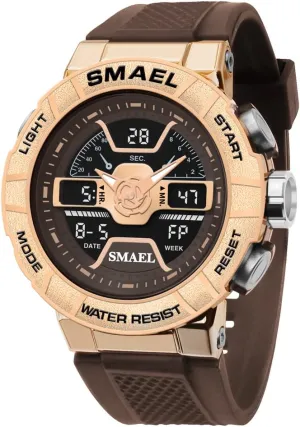 Brands Stopwatch LED Back Light 8067 Male Clock Wristwatches (Coffee) Men Watches 50m Waterproof Sports Quartz Luxury Man personalize blow solicit Watch 