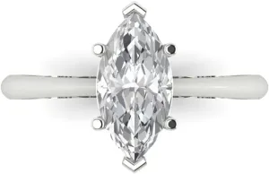 Bridal Designer Engagement Ring 14k White Gold Clara Pucci 1.50 ct Marquise Cut gold walrus fort forever dormitory stick Solitaire Genuine Lab Created White Sapphire Wedding 