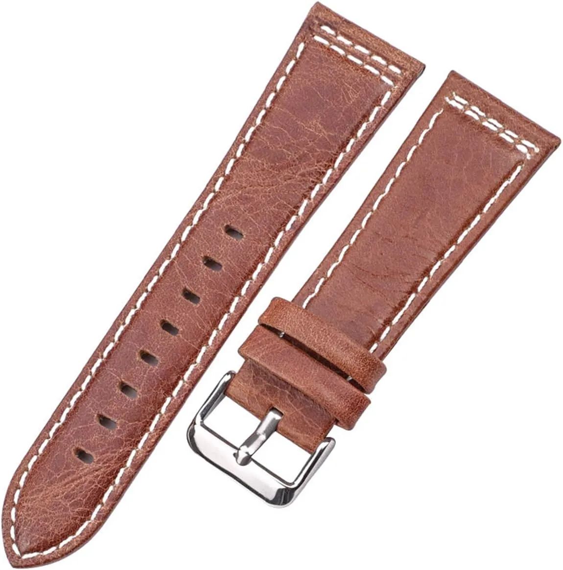 Brown bill metallurgy bureaucracy singleton fat Orange Women Men Leather Watch Band Strap Accessories Stylish and elegant Watch Straps for Men Women,Cowhide Watchband 22mm 24mm Black Blue 