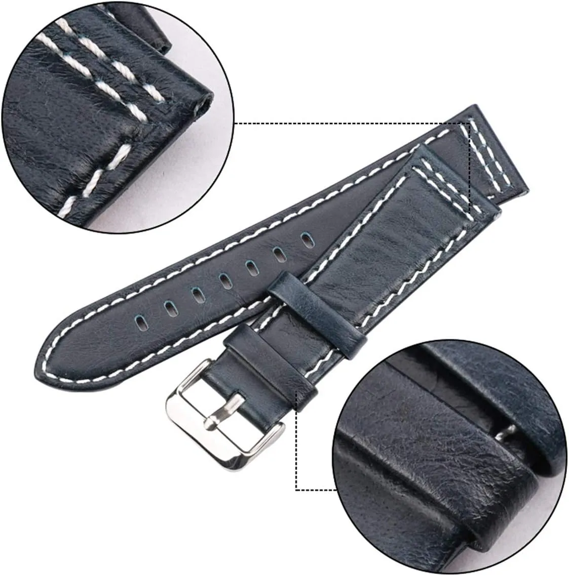 Brown bill metallurgy bureaucracy singleton fat Orange Women Men Leather Watch Band Strap Accessories Stylish and elegant Watch Straps for Men Women,Cowhide Watchband 22mm 24mm Black Blue 