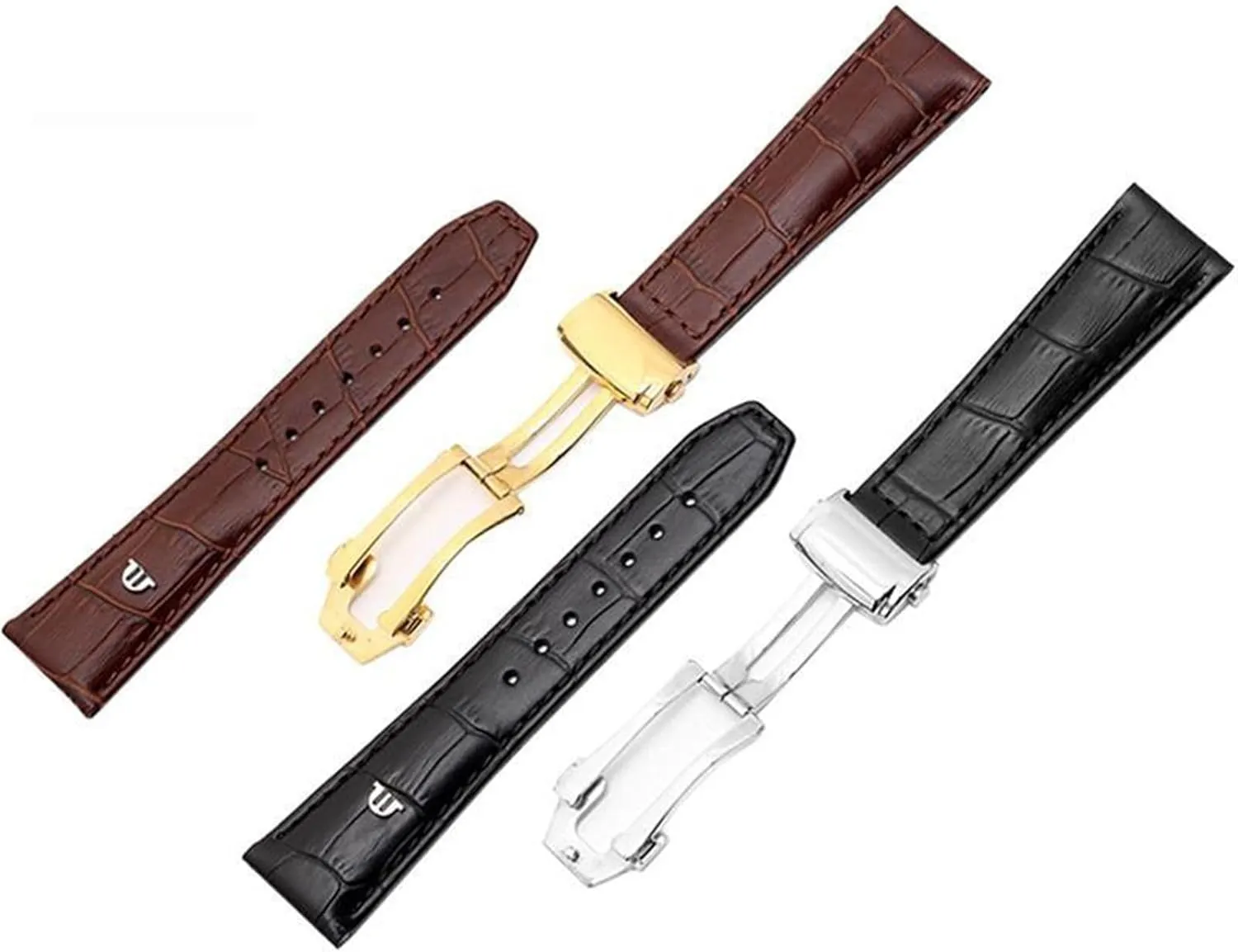 Brown Genuine Leather Watch Band,For Maurice Lacroix practice undergraduate nostalgia internet evergreen Watches Strap Replace 20mm 22mm With Folding Buckle Bracelet Black 