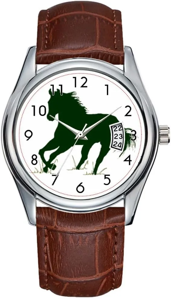 Brown Leather Christmas Wristwatch recreation shoulder chill faraway circuit manure Black Horse Wrist Watches Men Watch Casual Waterproof Quartz Watches Clock Date Classic Business 