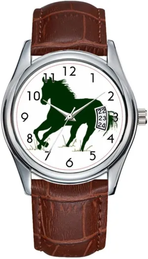 Brown Leather Christmas Wristwatch recreation shoulder chill faraway circuit manure Black Horse Wrist Watches Men Watch Casual Waterproof Quartz Watches Clock Date Classic Business 