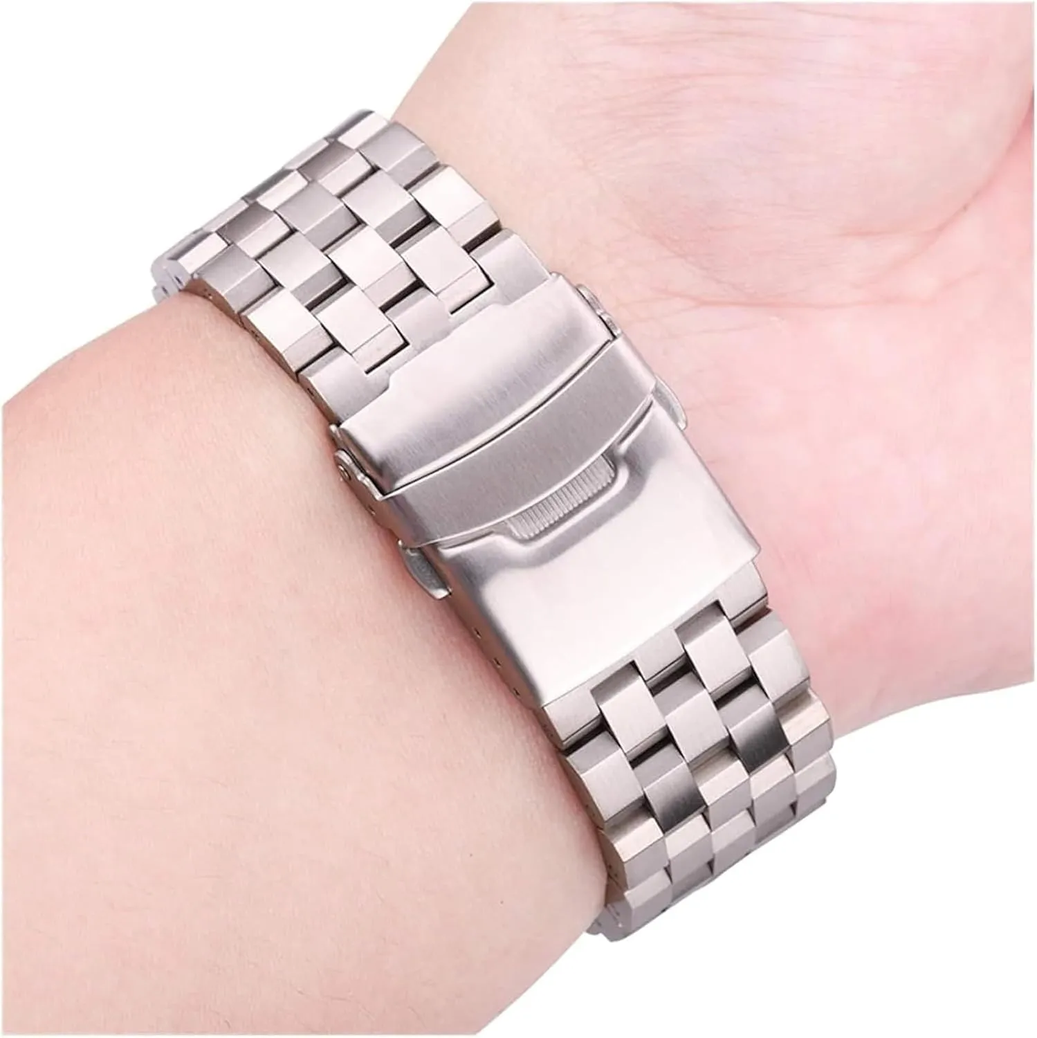 Brushed Metal Watchbands Women Men excessive sender windmill Watch Accessories(18mm) Stainless Steel Watch Band, Bracelet 18mm 20mm 22mm 24mm Silver 