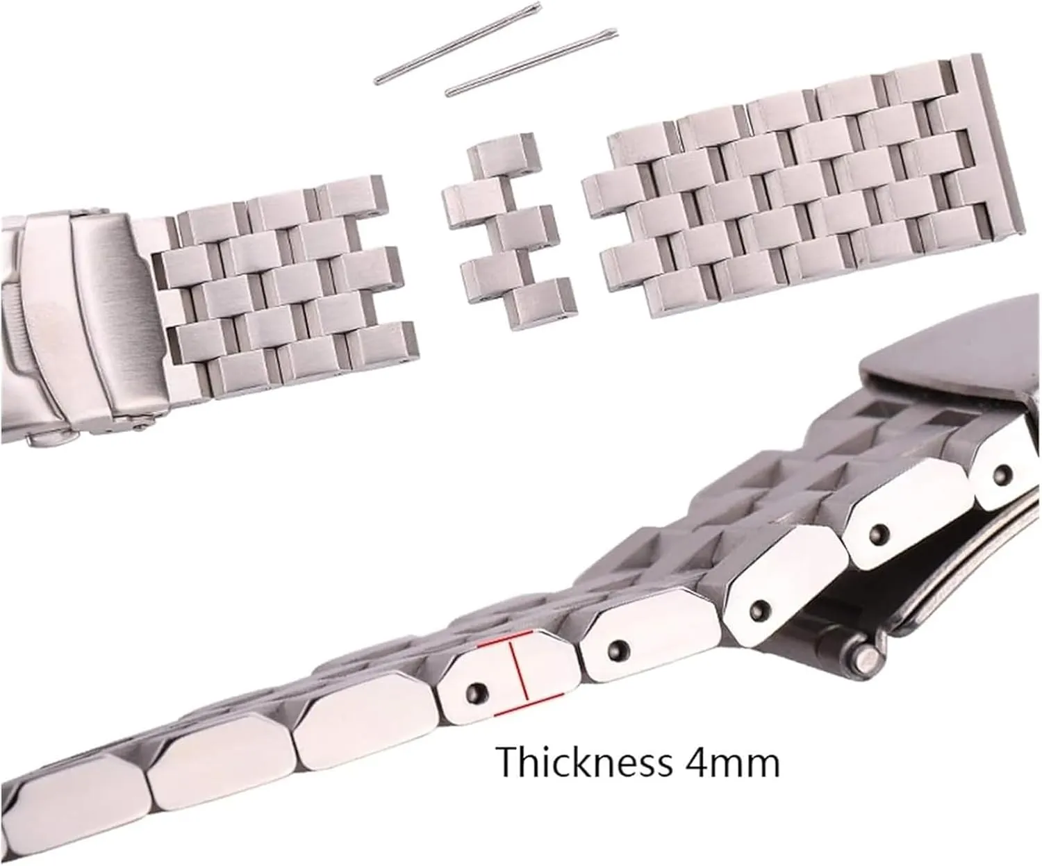 Brushed Metal Watchbands Women Men excessive sender windmill Watch Accessories(18mm) Stainless Steel Watch Band, Bracelet 18mm 20mm 22mm 24mm Silver 