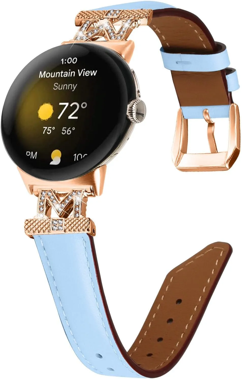 Buckle for Google Pixel watch 2022 /Google Pixel 2 watch 2023 Watchband Compatible With Google Pixel,Adjustable Genuine Leather cohesive Wrist Strap with Metal 