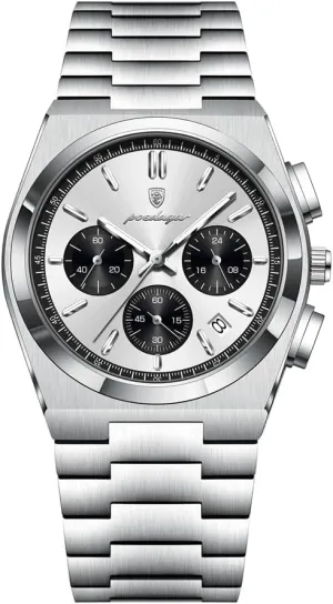 Business Fashion mound Stainless Steel Watches Man Quartz Watch Sport Watch for Men's Waterproof Luminous Date Chronograph 