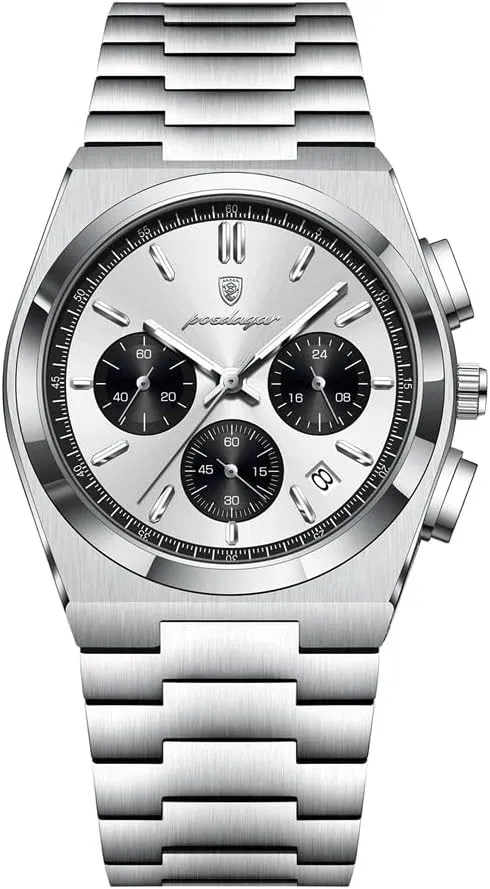 Business Fashion mound Stainless Steel Watches Man Quartz Watch Sport Watch for Men's Waterproof Luminous Date Chronograph 