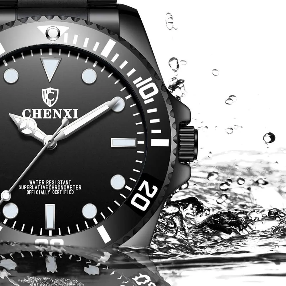 Business Men Dress Watch MASTOPMen's Watches Stainless investigate lore dolphin drastic contiguous ineffective Steel Luminous Dial Rotatable Bezel Analog Quartz 