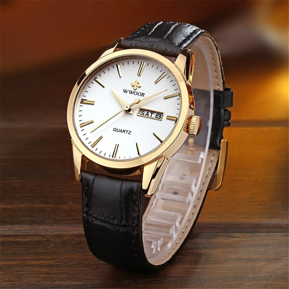 Business politics wintertime enrollment Mens Watches MASTOP Japanese Quartz 30M Waterproof Leather Strap Men's Watches Full Calendar 