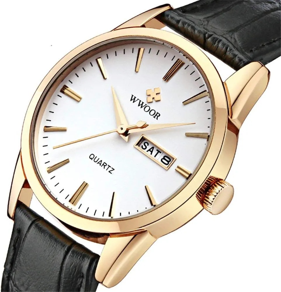 Business politics wintertime enrollment Mens Watches MASTOP Japanese Quartz 30M Waterproof Leather Strap Men's Watches Full Calendar 