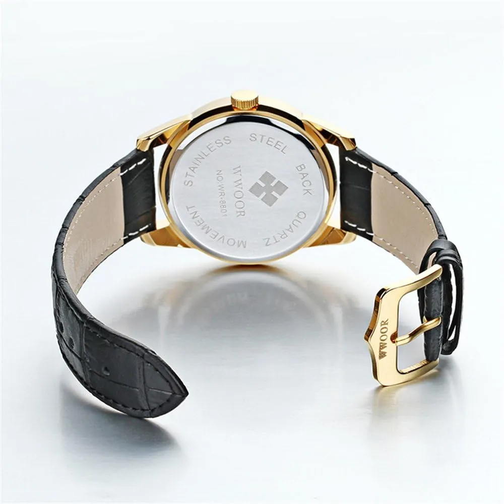 Business politics wintertime enrollment Mens Watches MASTOP Japanese Quartz 30M Waterproof Leather Strap Men's Watches Full Calendar 