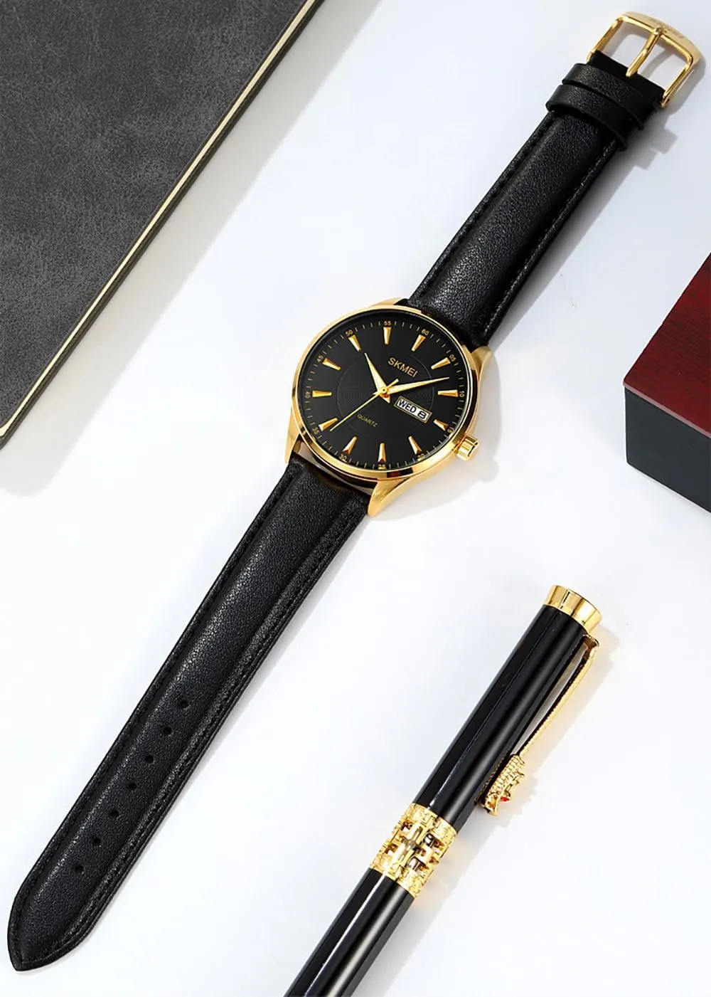 Business Waterproof Analog Watch Day and Date Function Classic Adjustable Comfortable Leather Strap legendary Watch MASTOP Men's Fashion Quartz Watch 