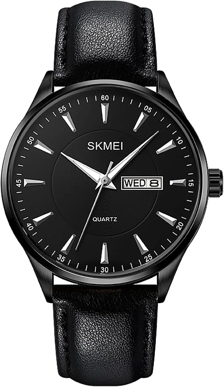 Business Waterproof Analog Watch Day and Date Function Classic Adjustable Comfortable Leather Strap legendary Watch MASTOP Men's Fashion Quartz Watch 