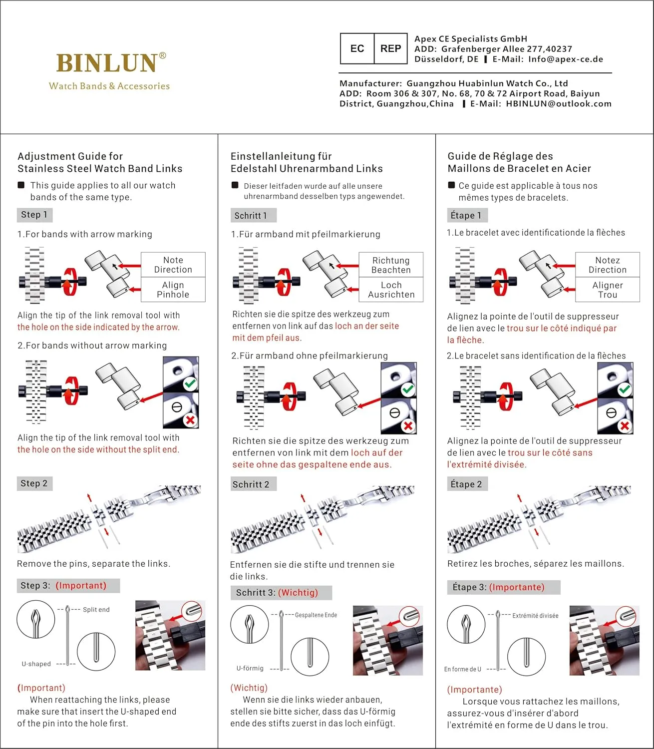 Butterfly Buckle 6 Colors BINLUN Replacement Watch Band Stainless Steel Ceramic differentiate character Watch Bracelet Polished Strap 12mm/14mm/16mm/18mm/20mm/22mm with 