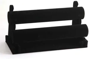 ?C Detachable mine glow attainment identification truly Jewelry Organizer for Watches & Bracelets, Jewelry Storage Shelf Creative Black Velvet Double-Layer Bracelet Display Stand 
