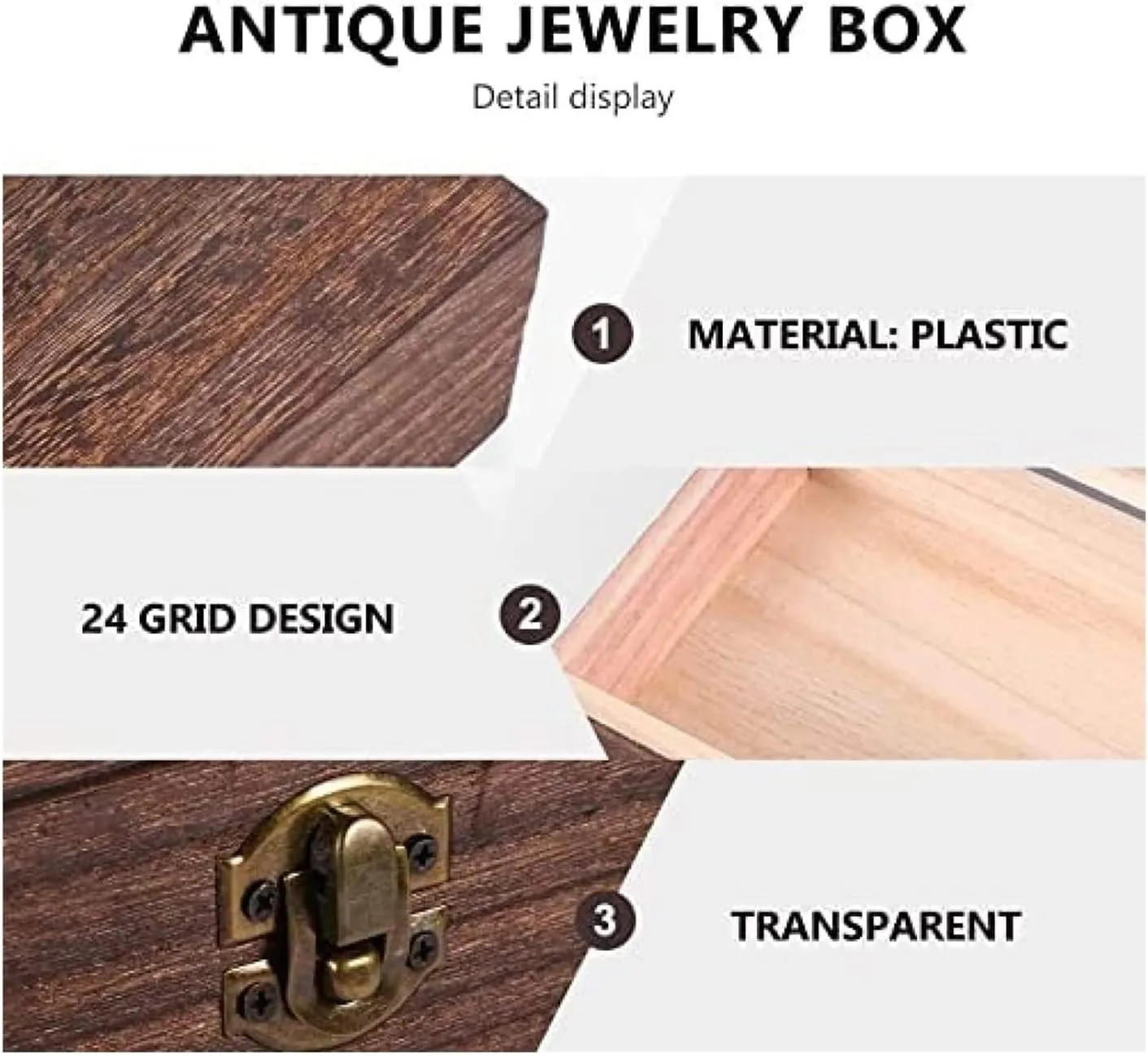 ?C Stylish and Portable Storage Organizer for Women, contrast Wood Natural Wood Watch and Jewelry Box for Men 