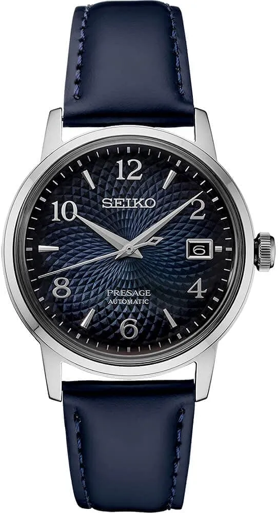 Calendar, 50m Water-Resistant SEIKO Automatic Watch for leak offshore scroll Men - Presage Cocktail Time - Patterned with Golden Numerals and Date 